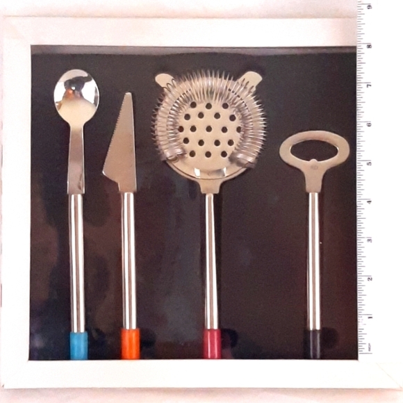 Royal Doulton Metal Mixing Bar Set Drinks cocktail party entertain 4 pc set NWT - Picture 2 of 10